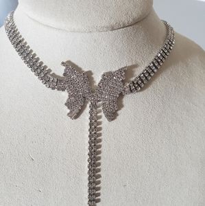 Brand new butterfly rhinestone choker necklace